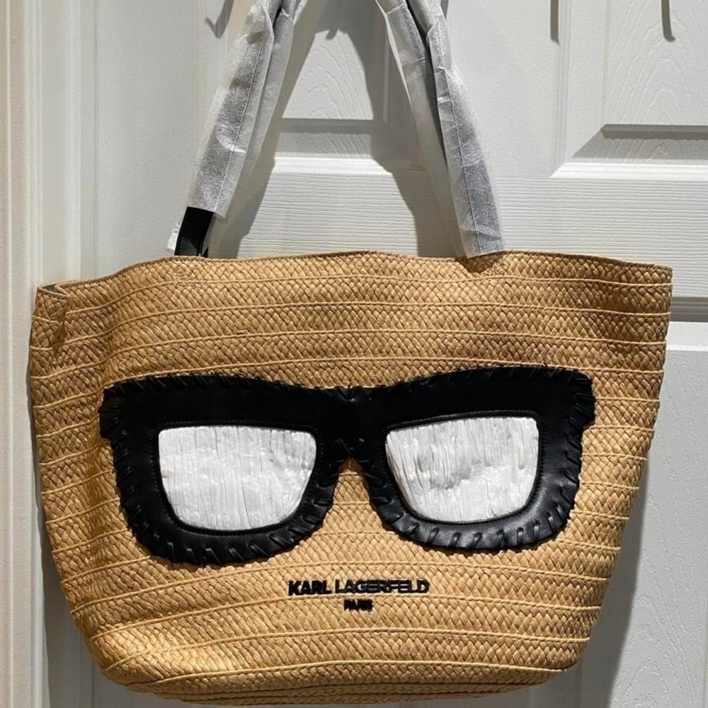 Karl Lagerfeld Paris‎ Ikons Sunglasses Straw Tote Bag